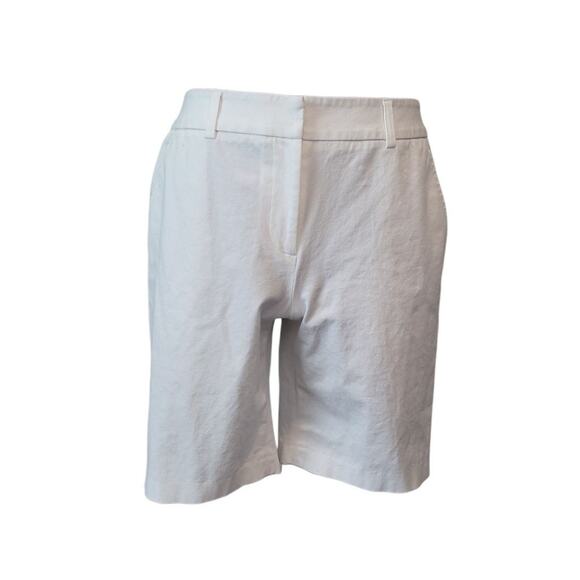 J. McLaughlin Women’s Size 10 White Celia Midi Shorts Cotton Twill EUC - Picture 3 of 11